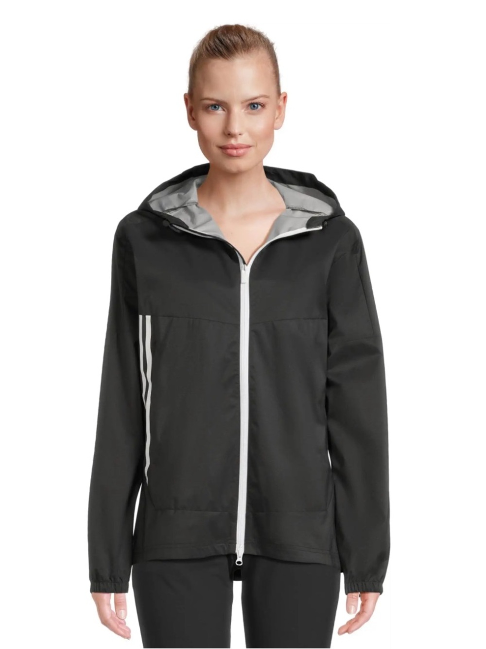 Adidas Golf Provisional Black Hooded Jacket with Contrast Trim
